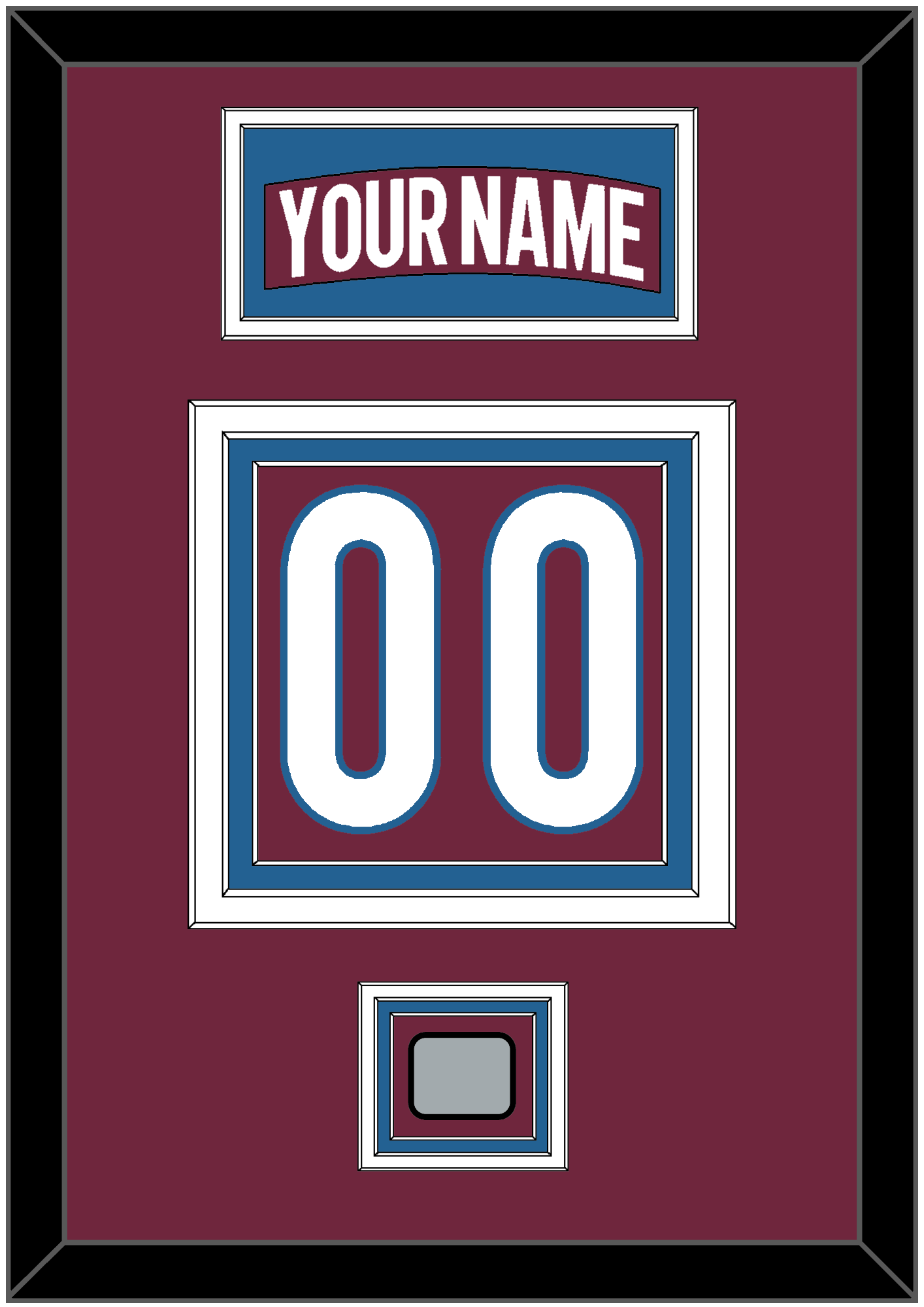 Colorado Nameplate & Number (Back) With Stanley Cup Finals Patch - Home Burgundy - Premier Tier 2