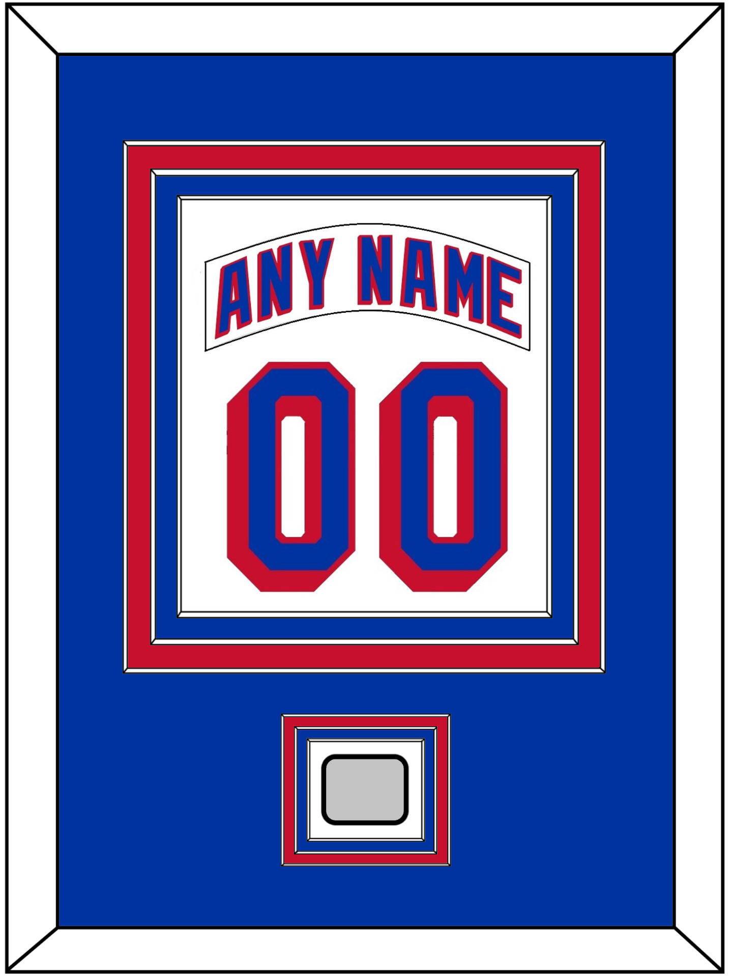 New York Nameplate & Number (Back) Combined, With 1994 Stanley Cup Finals Patch - Home White (1990-2004) - Premier Tier 2