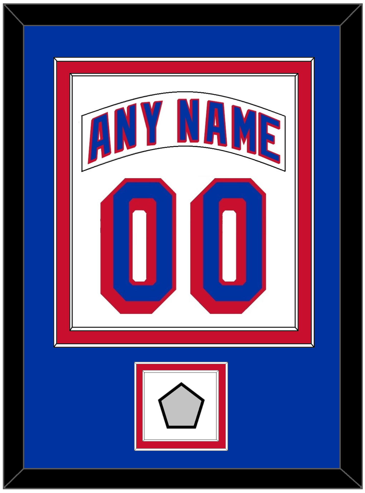 New York Nameplate & Number (Back) Combined, With 1994 Stanley Cup Finals Patch - Home White (1990-2004) - Signature Tier 2