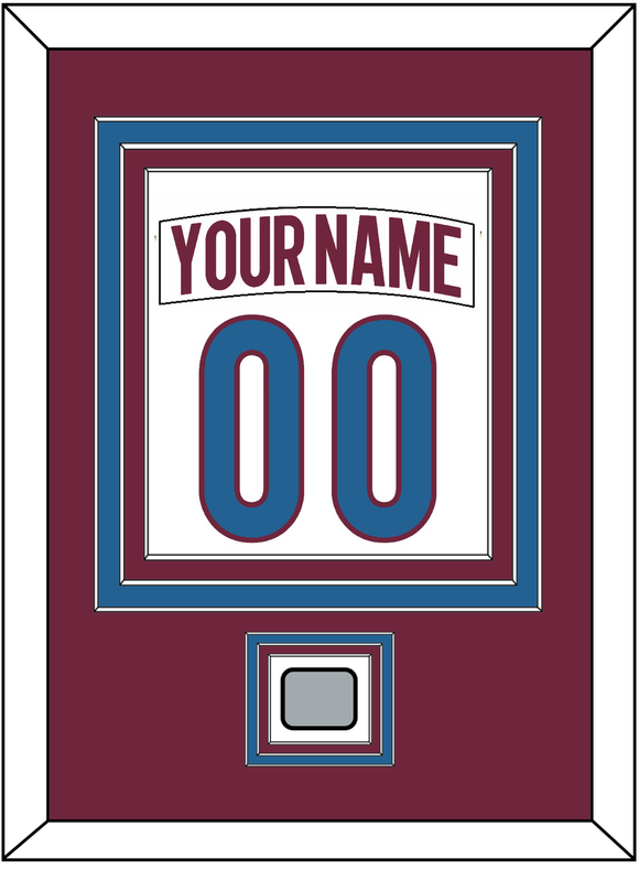 Colorado Nameplate & Number (Back) Combined, With Stanley Cup Finals Patch - Road White - Triple Mat 2