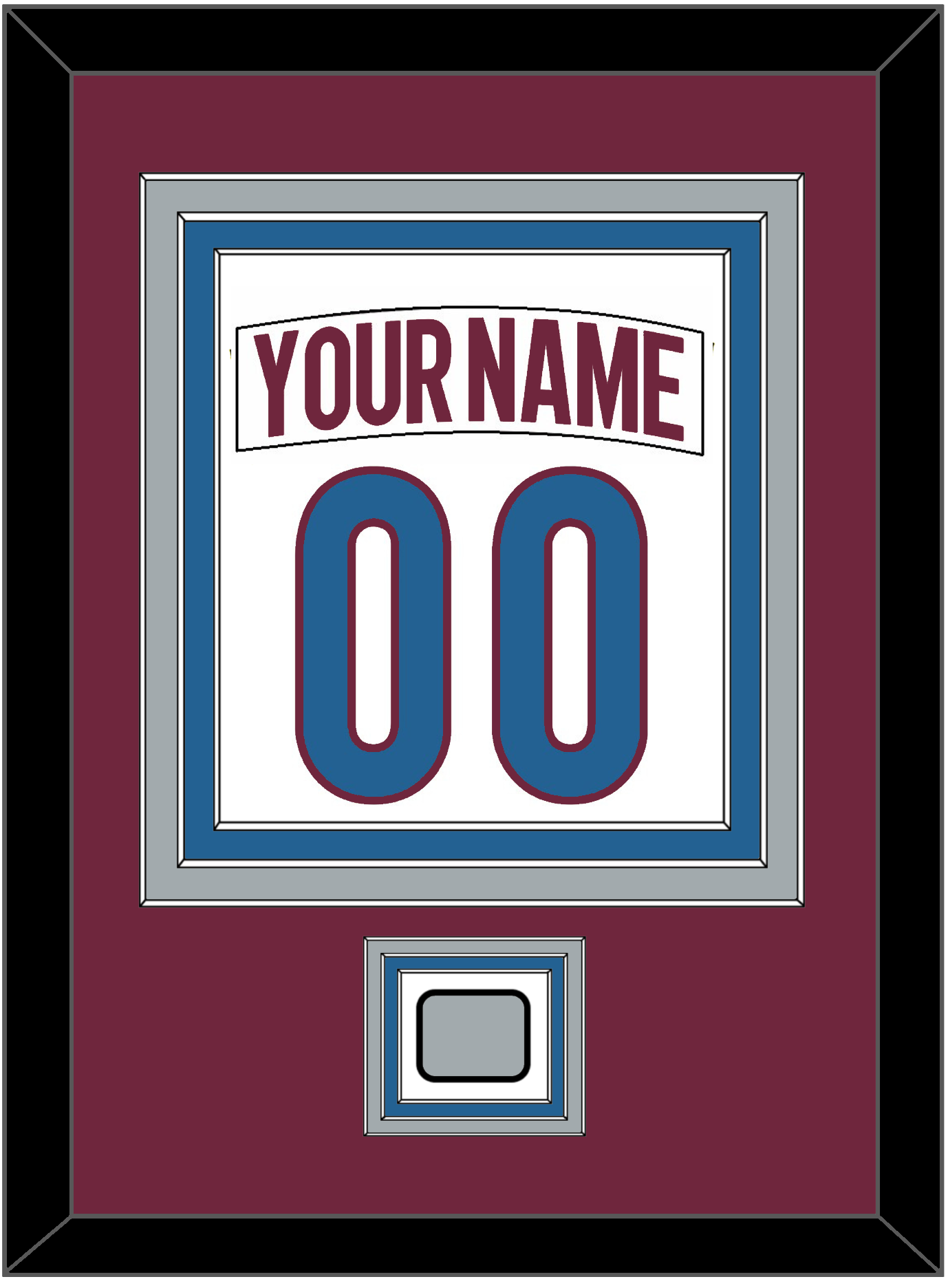 Colorado Nameplate & Number (Back) Combined, With Stanley Cup Champions Patch - Road White - Premier Tier 3