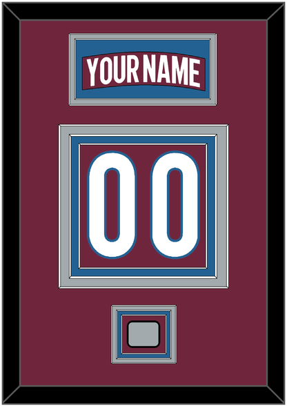 Colorado Nameplate & Number (Back) With Stanley Cup Champions Patch - Home Burgundy - Premier Tier 3