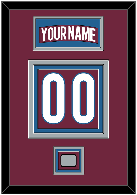 Colorado Nameplate & Number (Back) With Stanley Cup Champions Patch - Home Burgundy - Premier Tier 3