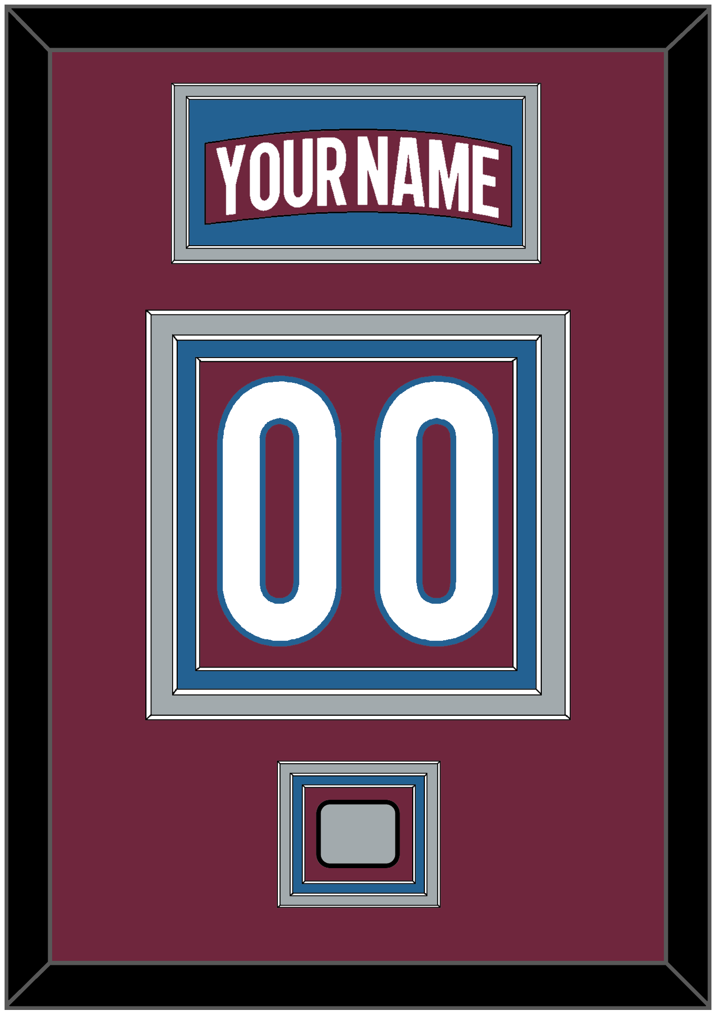 Colorado Nameplate & Number (Back) With Stanley Cup Finals Patch - Home Burgundy - Premier Tier 3