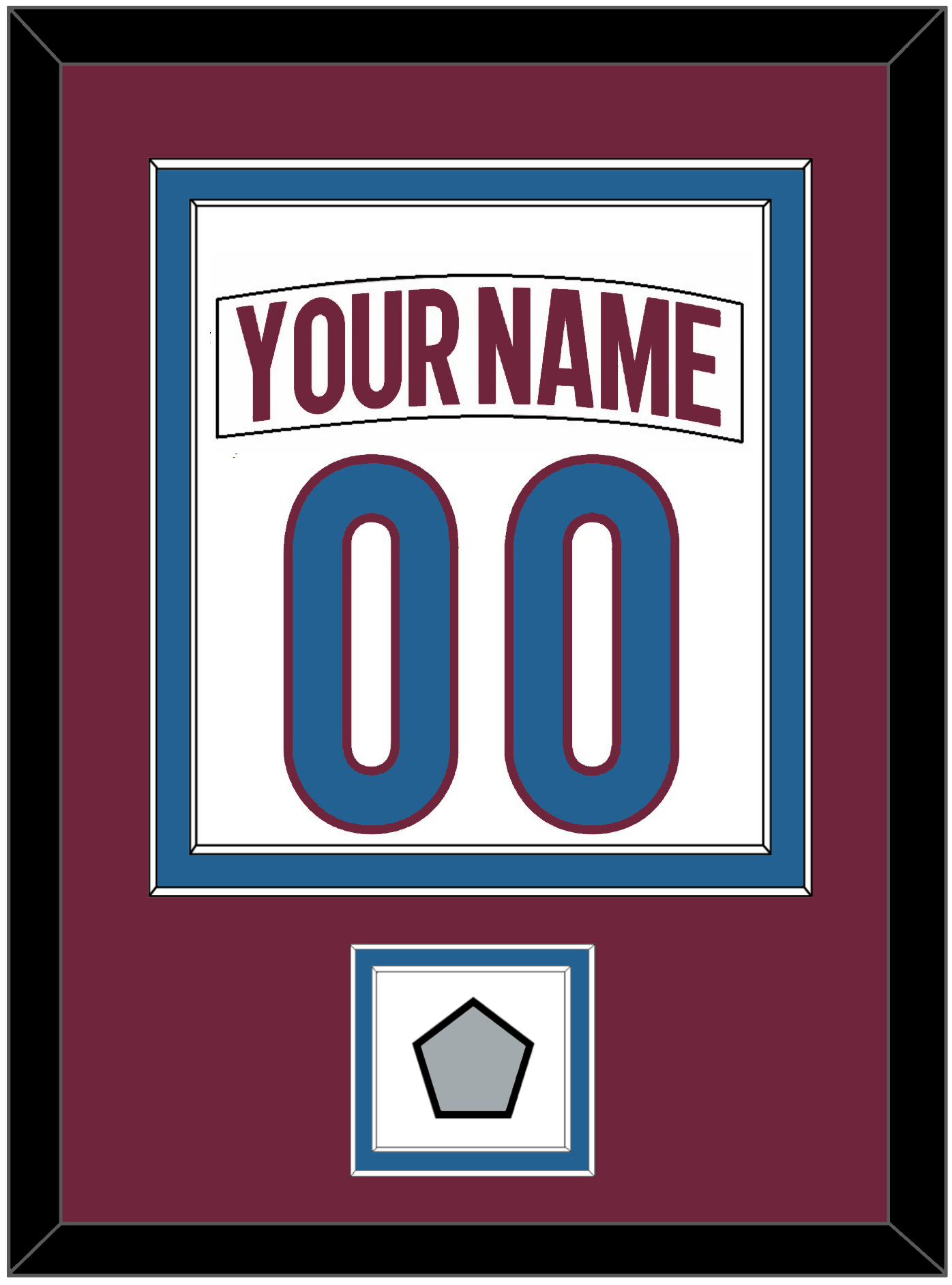 Colorado Nameplate & Number (Back) Combined, With Stanley Cup Champions Patch - Road White - Signature Tier 3