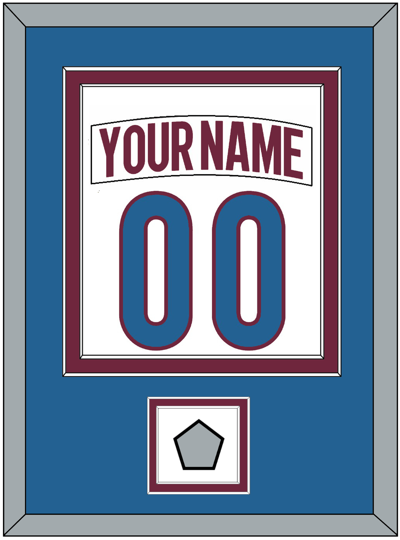 Colorado Nameplate & Number (Back) Combined, With Stanley Cup Champions Patch - Road White - Signature Tier 4
