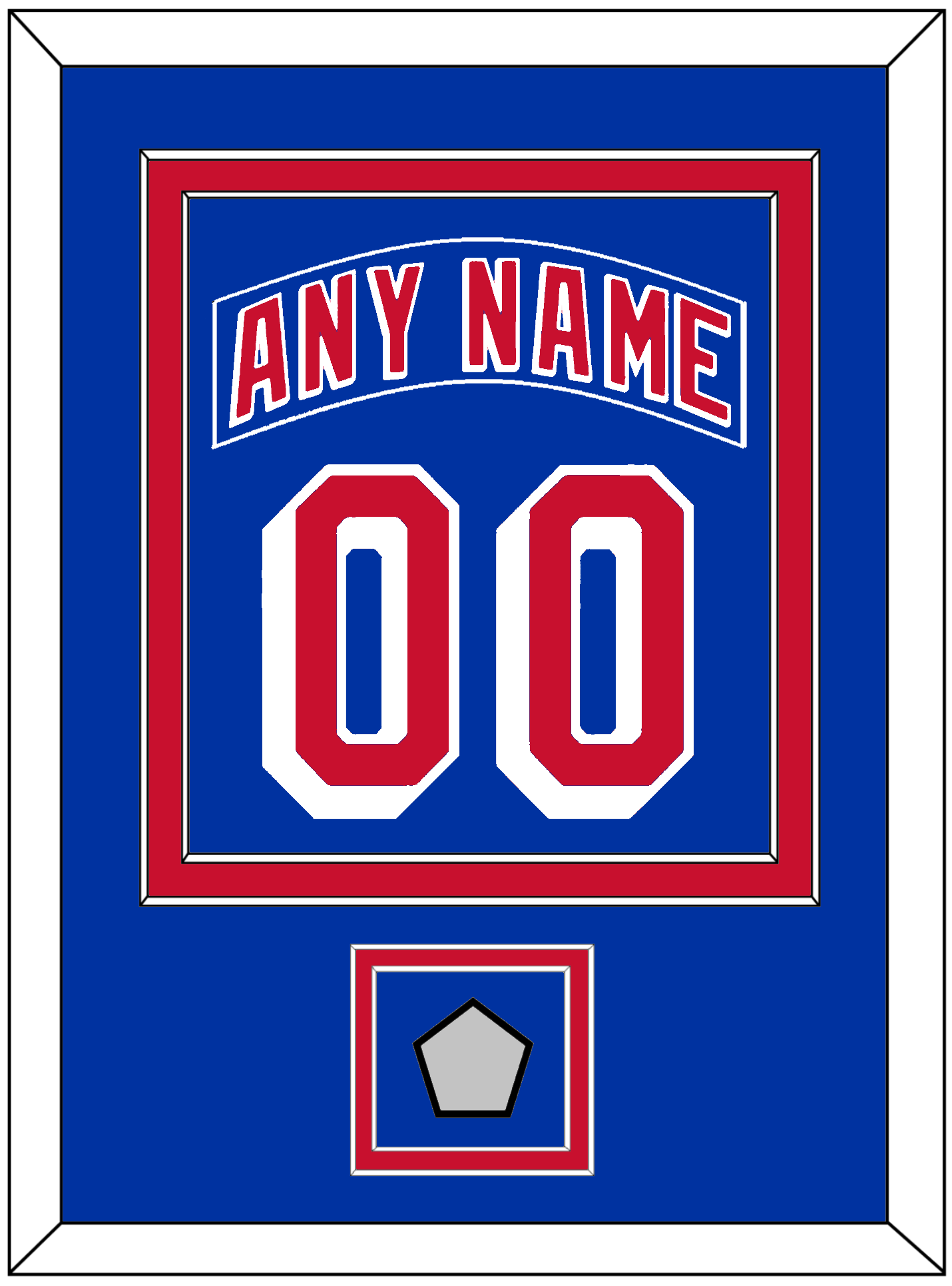 New York Nameplate & Number (Back) Combined, With 1994 Stanley Cup Finals Patch - Road Blue (1990-2004) - Signature Tier 2