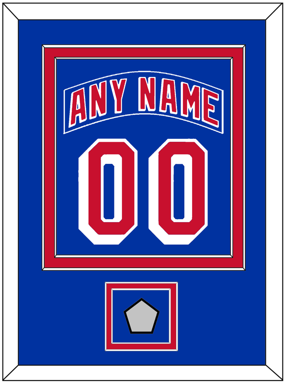 New York Nameplate & Number (Back) Combined, With 1994 Stanley Cup Finals Patch - Road Blue (1990-2004) - Double Mat 2