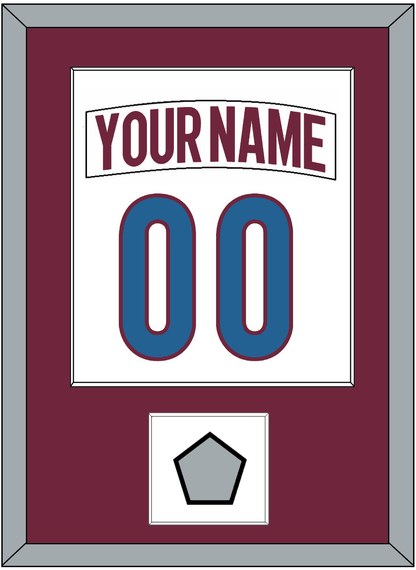 Colorado Nameplate & Number (Back) Combined, With Stanley Cup Champions Patch - Road White - Essential Tier 1