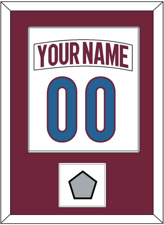 Colorado Nameplate & Number (Back) Combined, With Stanley Cup Champions Patch - Road White - Essential Tier 1
