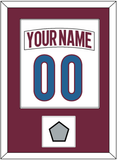 Colorado Nameplate & Number (Back) Combined, With Stanley Cup Champions Patch - Road White - Single Mat 1