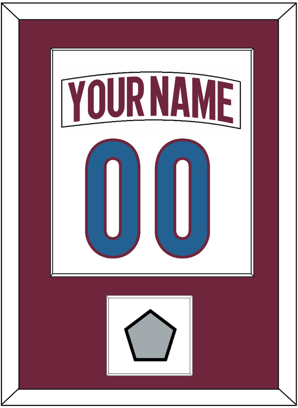 Colorado Nameplate & Number (Back) Combined, With Stanley Cup Finals Patch - Road White - Single Mat 1