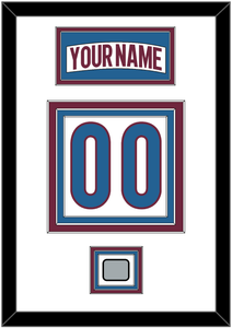 Colorado Nameplate & Number (Back) With Stanley Cup Champions Patch - Road White - Triple Mat 2