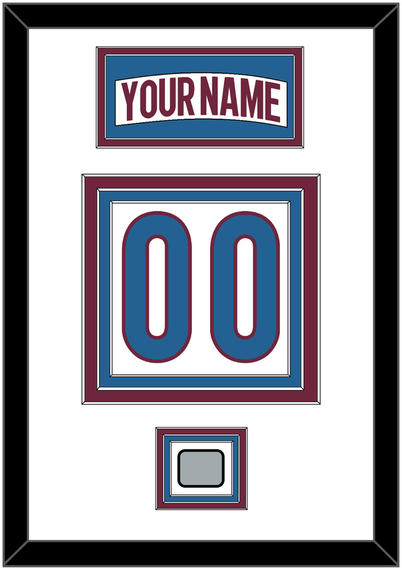 Colorado Nameplate & Number (Back) With Stanley Cup Champions Patch - Road White - Triple Mat 2