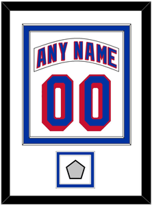 New York Nameplate & Number (Back) Combined, With 1994 Stanley Cup Finals Patch - Home White (1990-2004) - Double Mat 1