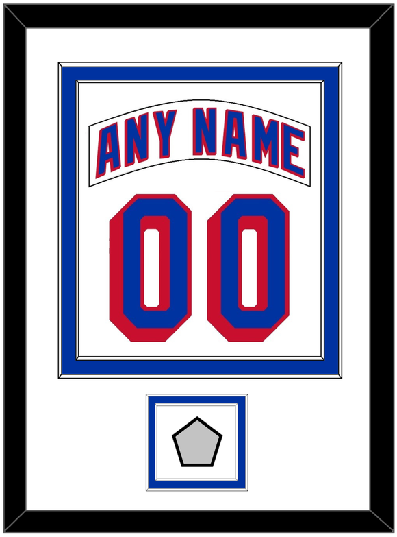 New York Nameplate & Number (Back) Combined, With 1994 Stanley Cup Finals Patch - Home White (1990-2004) - Double Mat 1