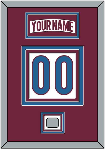 Colorado Nameplate & Number (Back) With Stanley Cup Champions Patch - Road White - Premier Tier 3