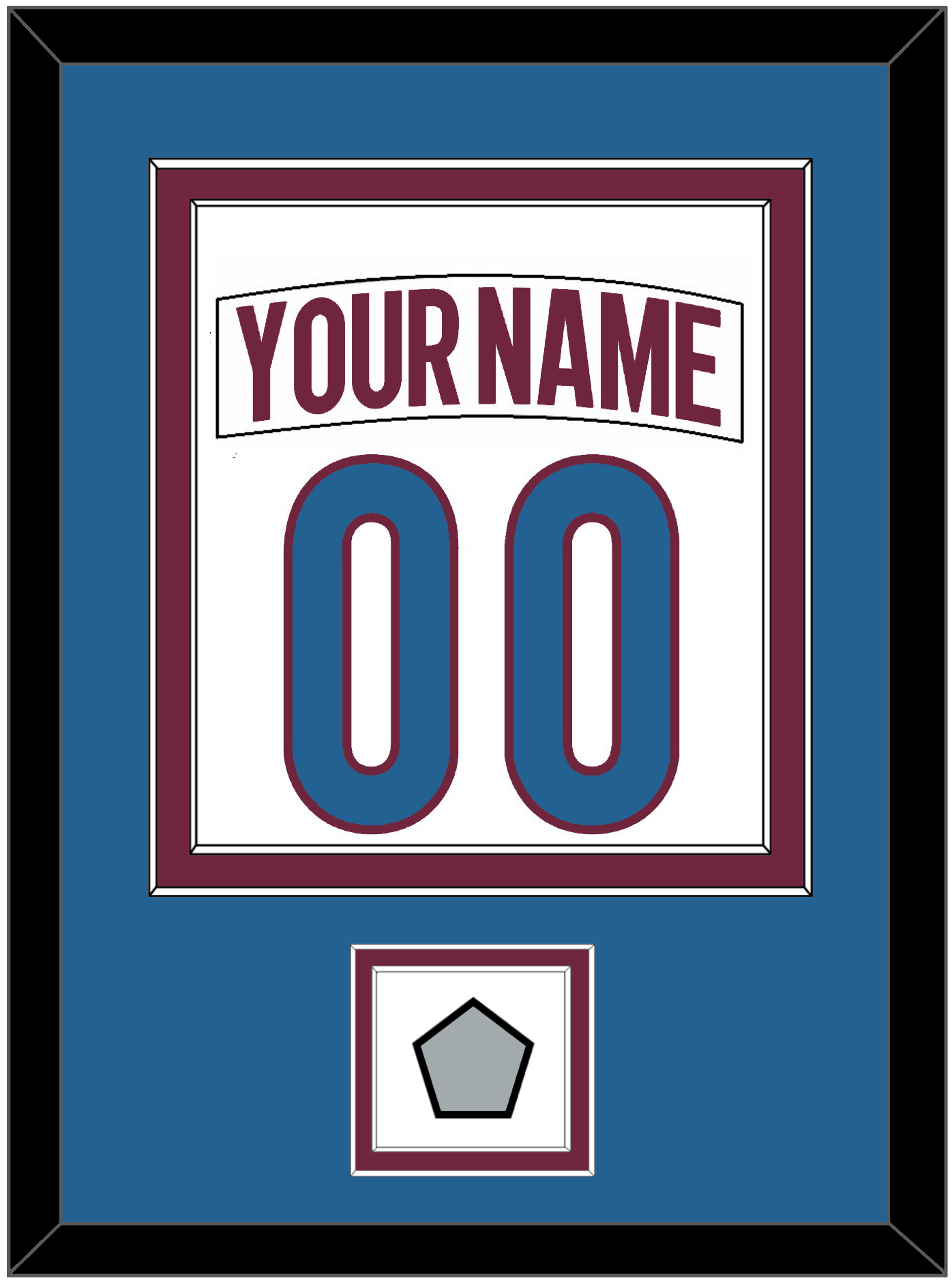 Colorado Nameplate & Number (Back) Combined, With Stanley Cup Champions Patch - Road White - Signature Tier 4