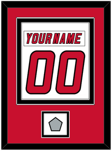 Carolina Nameplate & Number (Back) Combined, With Stanley Cup Finals Patch - Road White (2000-2007) - Double Mat 2