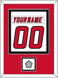 Carolina Nameplate & Number (Back) Combined, With Stanley Cup Finals Patch - Road White (2000-2007) - Double Mat 2
