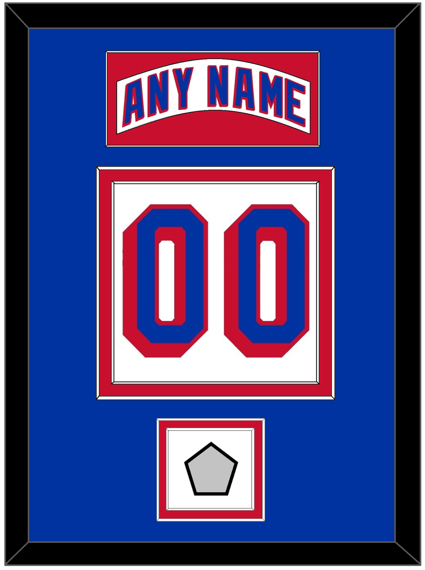 New York Nameplate & Number (Back) With 1994 Stanley Cup Finals Patch - Home White (1990-2004) - Signature Tier 2