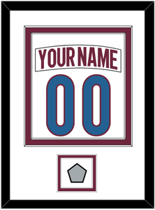 Colorado Nameplate & Number (Back) Combined, With Stanley Cup Champions Patch - Road White - Double Mat 1