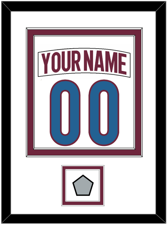 Colorado Nameplate & Number (Back) Combined, With Stanley Cup Champions Patch - Road White - Double Mat 1