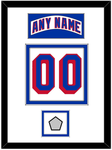 New York Nameplate & Number (Back) With 1994 Stanley Cup Finals Patch - Home White (1990-2004) - Double Mat 1