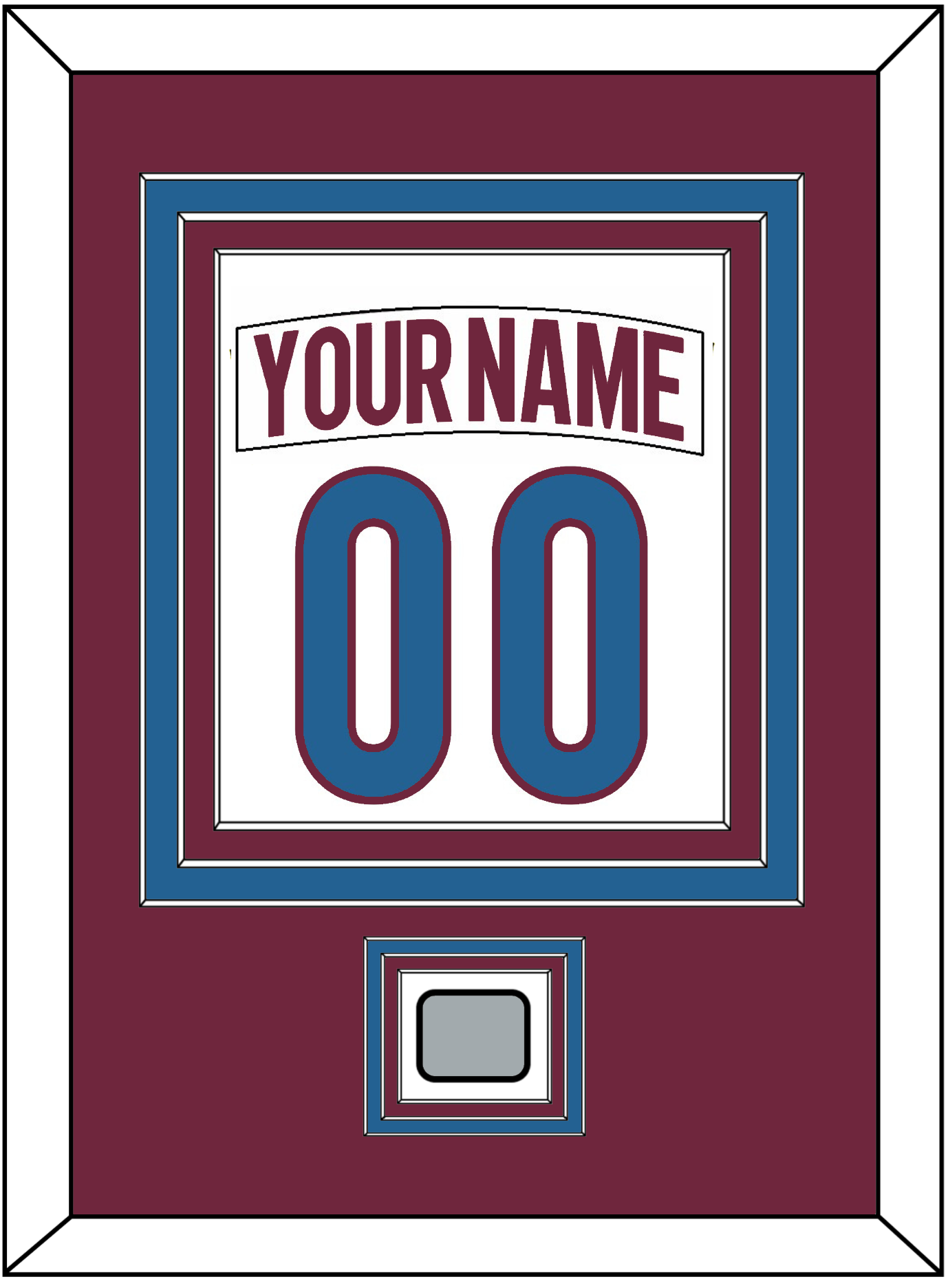 Colorado Nameplate & Number (Back) Combined, With Stanley Cup Champions Patch - Road White - Premier Tier 2