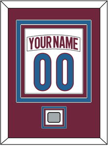 Colorado Nameplate & Number (Back) Combined, With Stanley Cup Champions Patch - Road White - Triple Mat 2