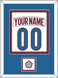 Colorado Nameplate & Number (Back) Combined, With Stanley Cup Champions Patch - Road White - Double Mat 4