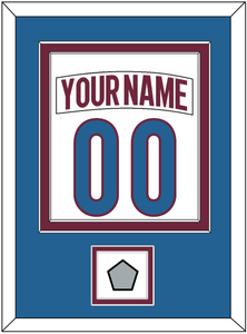 Colorado Nameplate & Number (Back) Combined, With Stanley Cup Finals Patch - Road White - Double Mat 4