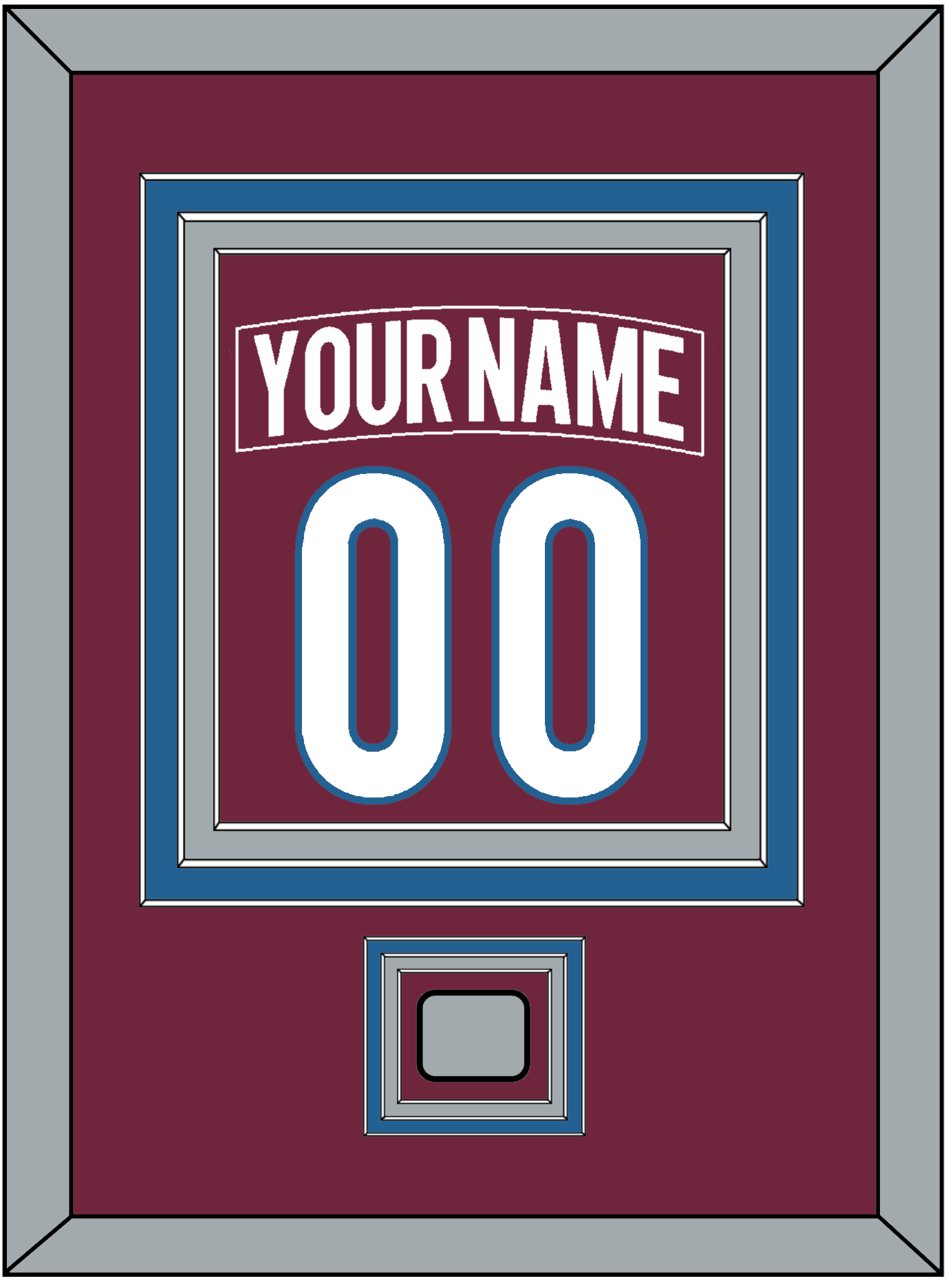 Colorado Nameplate & Number (Back) Combined, With Stanley Cup Finals Patch - Home Burgundy - Premier Tier 3
