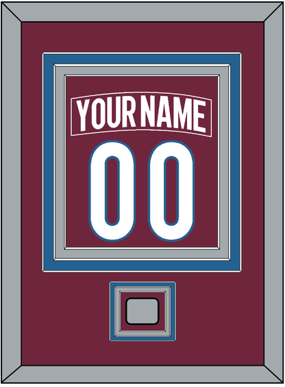 Colorado Nameplate & Number (Back) Combined, With Stanley Cup Finals Patch - Home Burgundy - Premier Tier 3