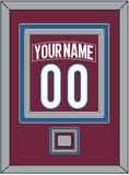 Colorado Nameplate & Number (Back) Combined, With Stanley Cup Champions Patch - Home Burgundy - Triple Mat 3