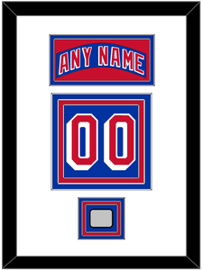 New York Nameplate & Number (Back) With 1994 Stanley Cup Finals Patch - Road Blue (1990-2004) - Triple Mat 1