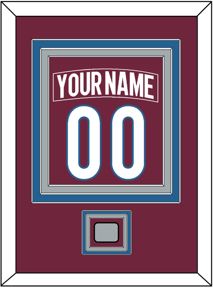 Colorado Nameplate & Number (Back) Combined, With Stanley Cup Finals Patch - Home Burgundy - Premier Tier 3