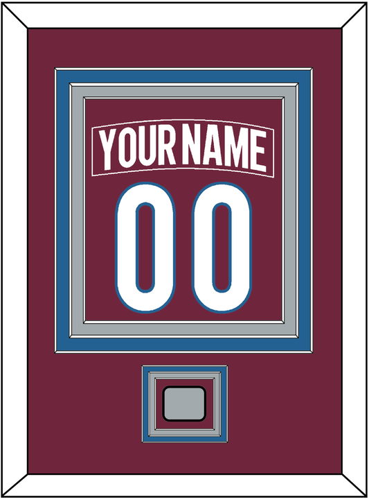 Colorado Nameplate & Number (Back) Combined, With Stanley Cup Finals Patch - Home Burgundy - Premier Tier 3