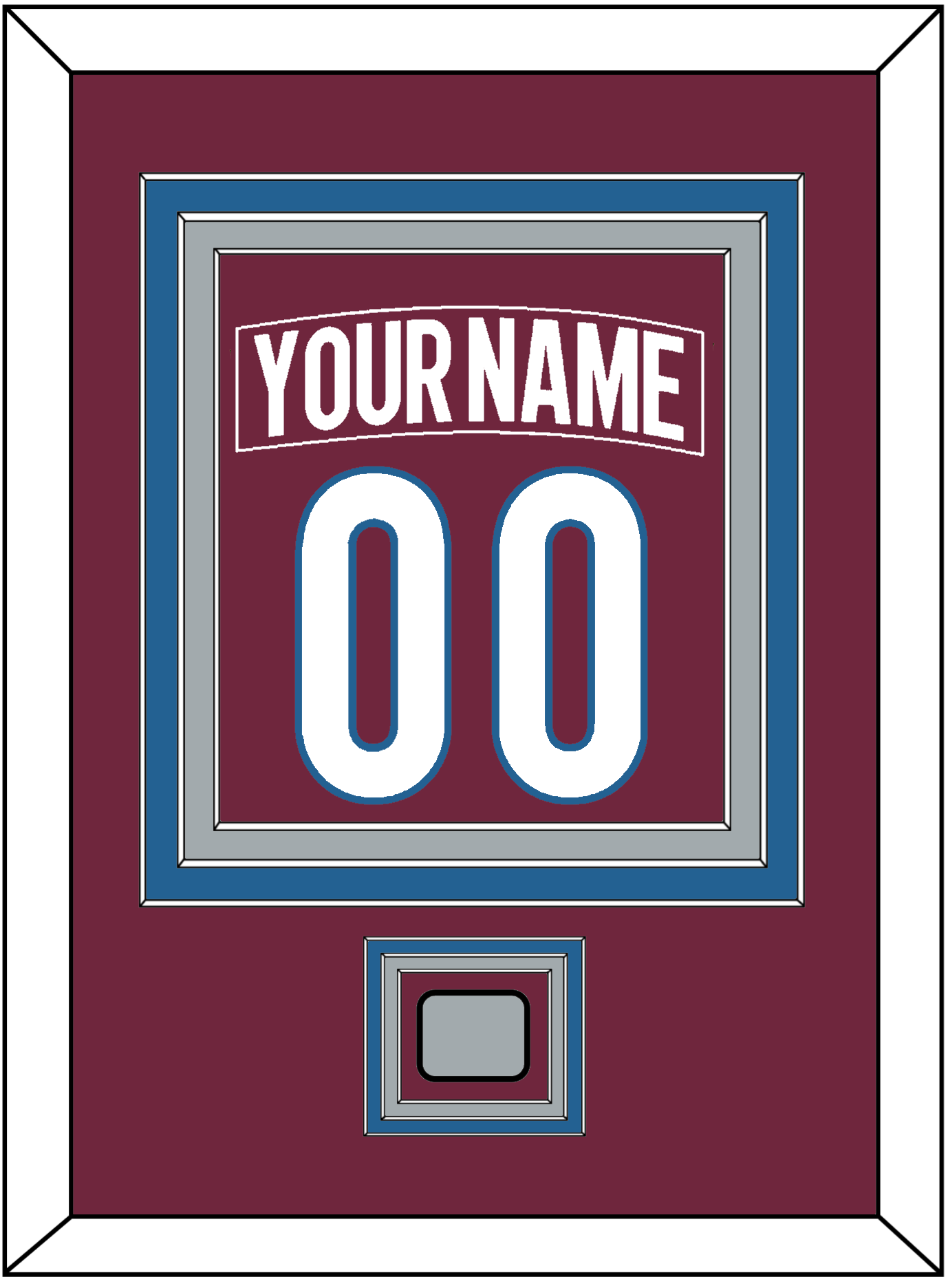 Colorado Nameplate & Number (Back) Combined, With Stanley Cup Champions Patch - Home Burgundy - Premier Tier 3