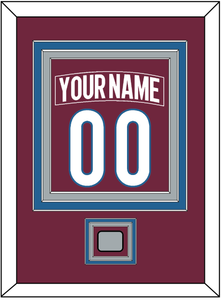 Colorado Nameplate & Number (Back) Combined, With Stanley Cup Champions Patch - Home Burgundy - Triple Mat 3