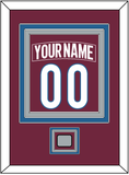 Colorado Nameplate & Number (Back) Combined, With Stanley Cup Champions Patch - Home Burgundy - Triple Mat 3