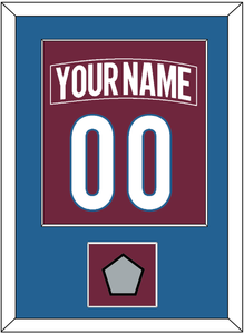 Colorado Nameplate & Number (Back) Combined, With Stanley Cup Champions Patch - Home Burgundy - Single Mat 2