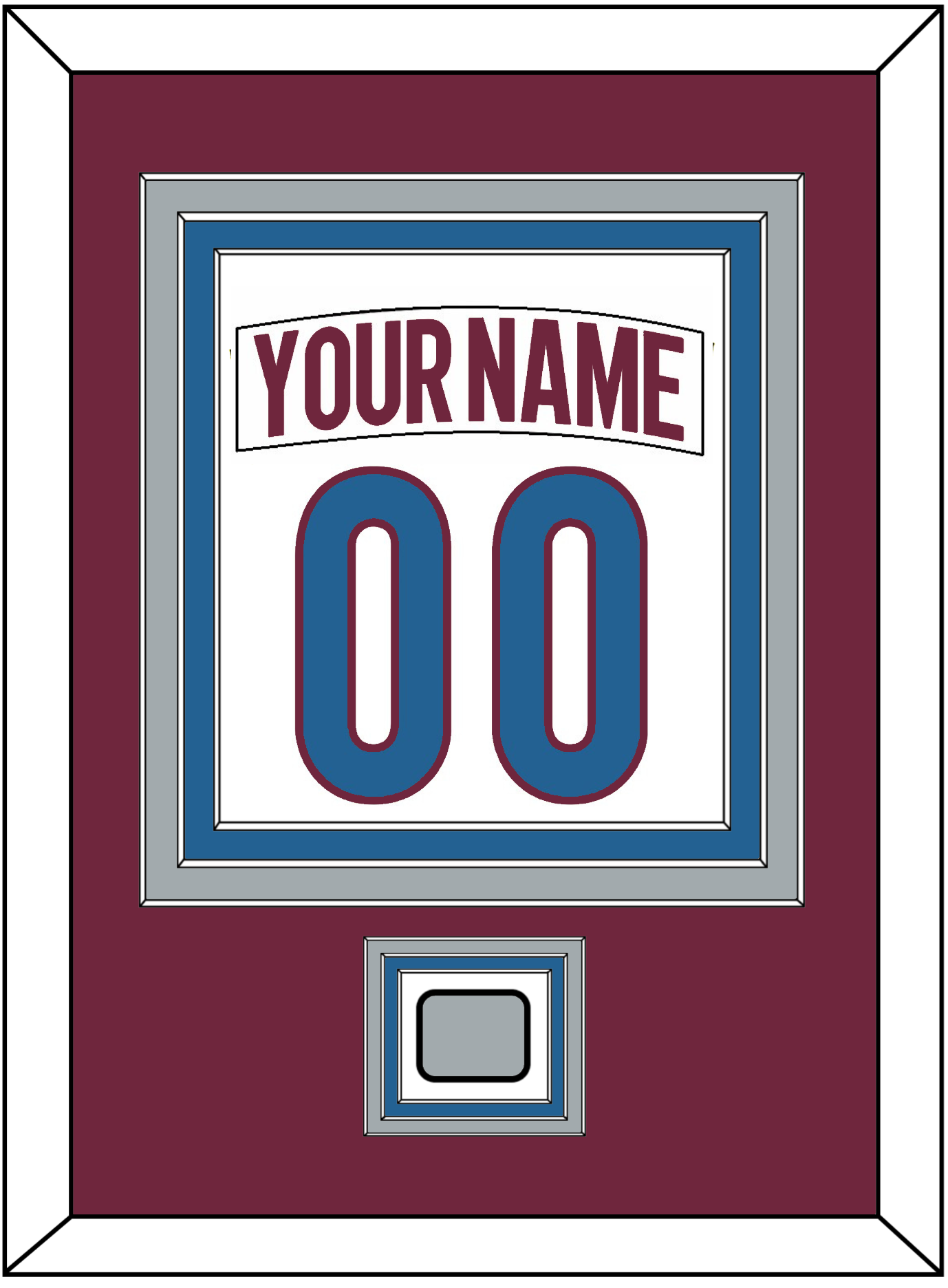 Colorado Nameplate & Number (Back) Combined, With Stanley Cup Champions Patch - Road White - Premier Tier 3