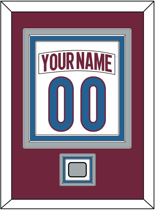 Colorado Nameplate & Number (Back) Combined, With Stanley Cup Champions Patch - Road White - Premier Tier 3