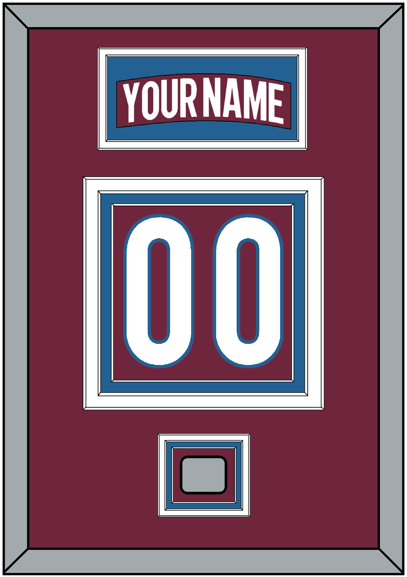 Colorado Nameplate & Number (Back) With Stanley Cup Finals Patch - Home Burgundy - Premier Tier 2