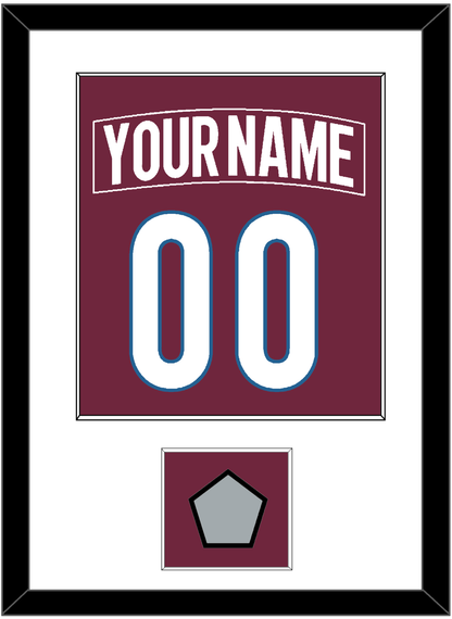 Colorado Nameplate & Number (Back) Combined, With Stanley Cup Champions Patch - Home Burgundy - Essential Tier 1