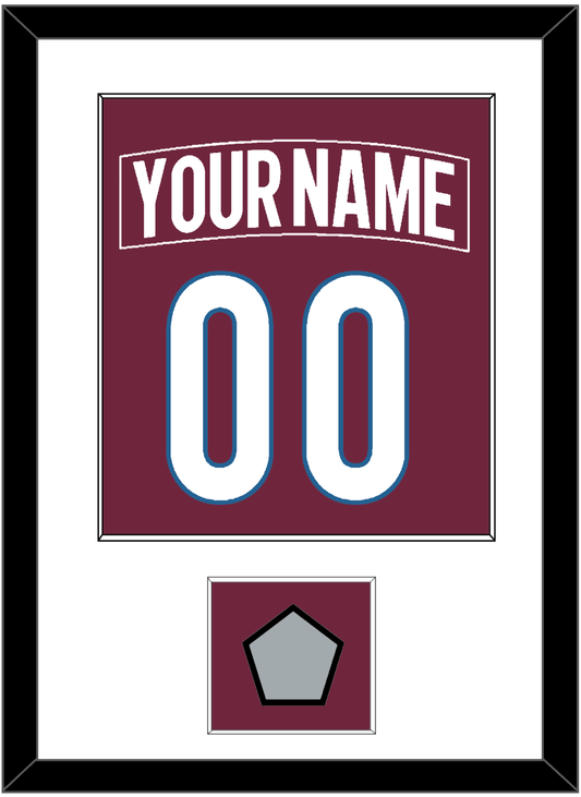 Colorado Nameplate & Number (Back) Combined, With Stanley Cup Champions Patch - Home Burgundy - Essential Tier 1