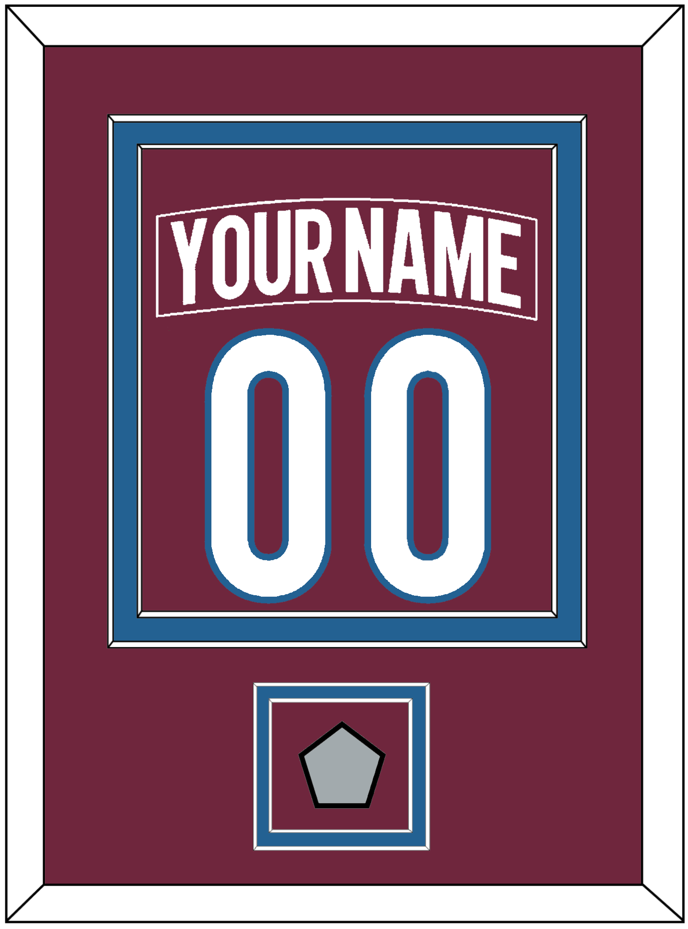 Colorado Nameplate & Number (Back) Combined, With Stanley Cup Champions Patch - Home Burgundy - Signature Tier 2