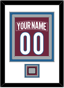 Colorado Nameplate & Number (Back) Combined, With Stanley Cup Finals Patch - Home Burgundy - Triple Mat 1