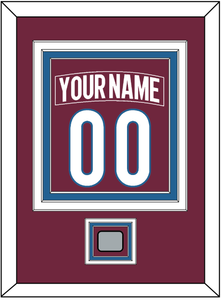 Colorado Nameplate & Number (Back) Combined, With Stanley Cup Finals Patch - Home Burgundy - Triple Mat 2